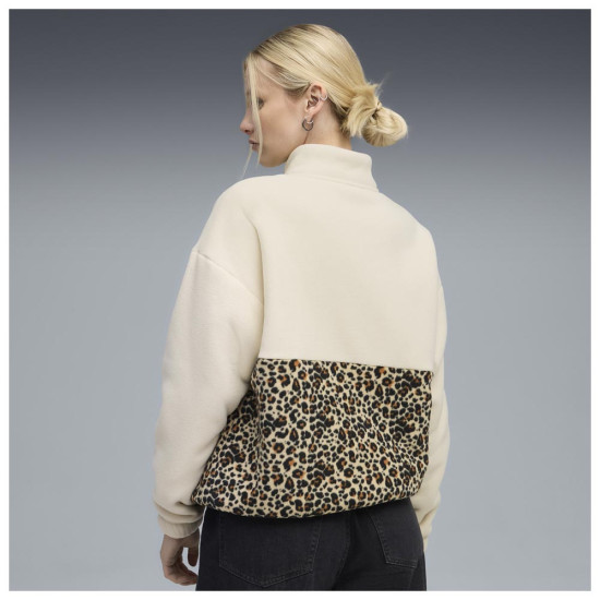 Puma Γυναικείο φούτερ Essentials Graphic Animal Relaxed Half-Zip Crew Puma Γυναικείο φούτερ Essentials Graphic Animal Relaxed Half-Zip Crew